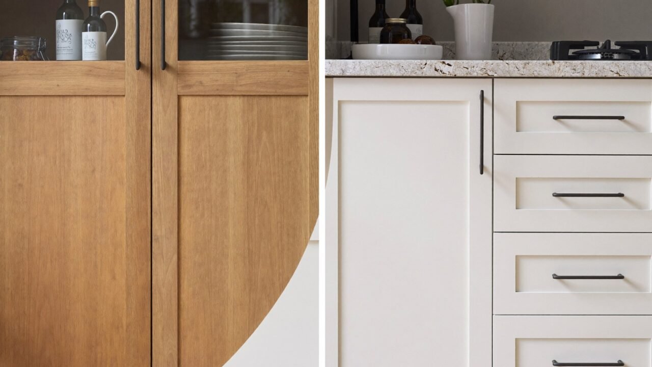 Oak Kitchen Cabinets, Sprayed White